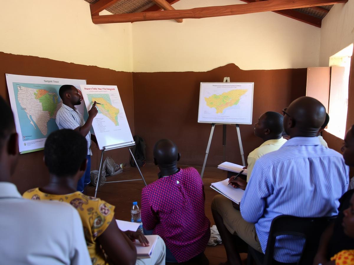 Community members in a climate resilience planning workshop